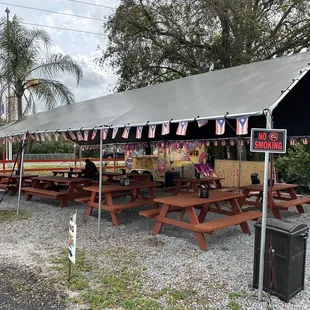 A lot of outdoor seating