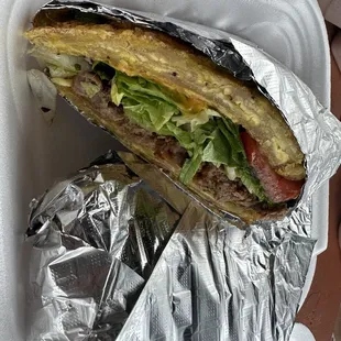 Churrasco tostones sandwich was yummy