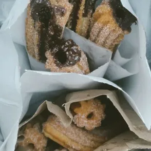 Original and chocolate churros