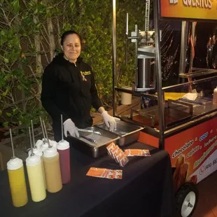 a woman preparing food