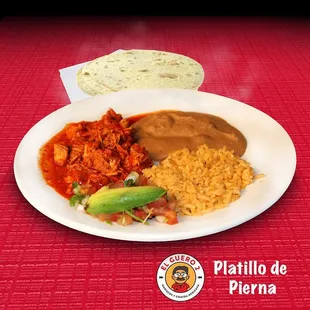 Platillo de Pierna de Puerco Shredded Pork Leg plate