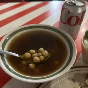 Consome with garbanzo