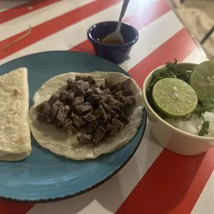 Cabeza Taco and Quesedilla (cheese)