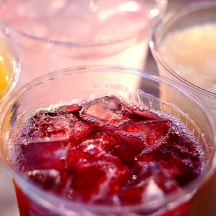 Our agua frescas are horchata and jamaica.