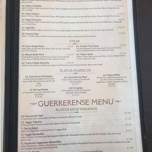 the menu
