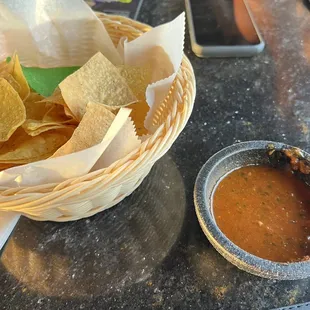 Complimentary chips and salsa.