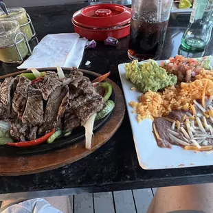 Steak fajitas.