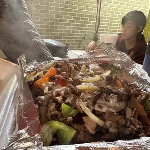 a plate of mexican food