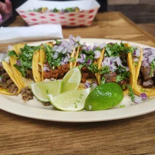 Tacos. Asada, pastor, and cabeza