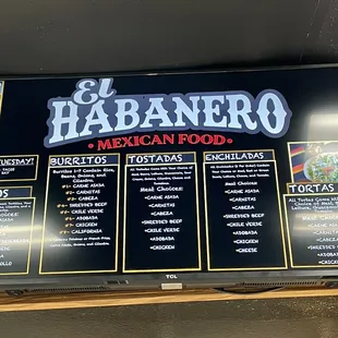 Menu board two