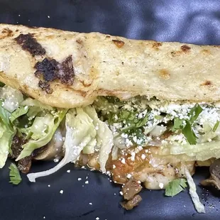 Mushroom&apos;s quesadilla with homemade tortillas