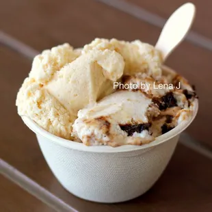 Apricot Peach Cardamom + Spiced Hazelnut Fig Gelato ($5 for small)