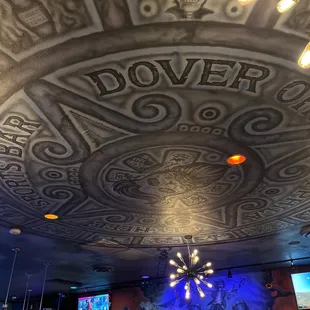 the ceiling of the restaurant