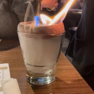 Smoked pineapple bourbon sour