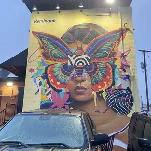 The back of the building even has a gorgeous mural