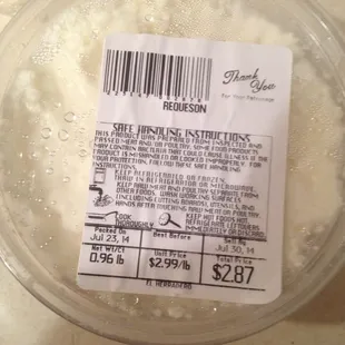 Cheese reminds me of a sturdy ricotta, but more flavorful.