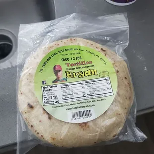 a bag of tortillas