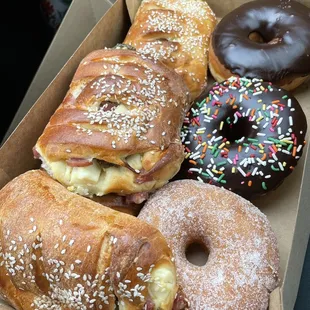 Donuts, ham &amp; jalapeño pastry.