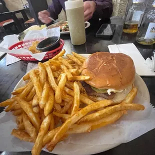 Burger and fries