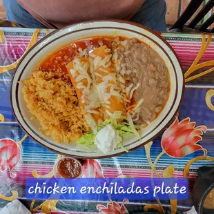 Chicken enchilada plate
