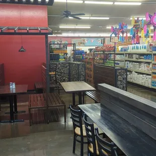 Plenty of seating for inside Cocina - burros, tortas, chicarones