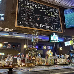 a bar with a lot of liquors