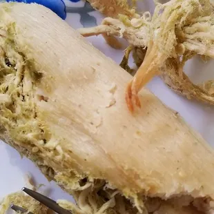 Was disappointed with how the tamale came out. The chicken was toooooooooooo dry. How can they serve this to anyone? And with no sauce??