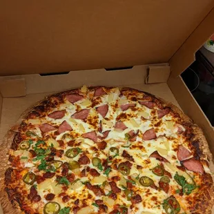 Half El Pastor, half Hawaiian.