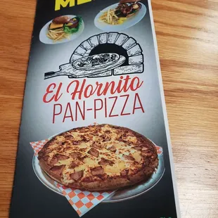 Front of menu, looks delicious!