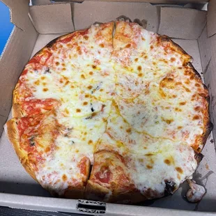 Cheese pizza with extra cheese