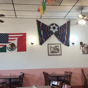 Tables and wall