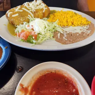 Beef Steak Chimichanga dinner