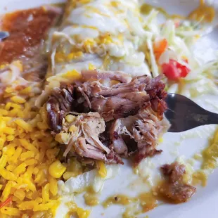 Wet burrito, looks nice on my fork.