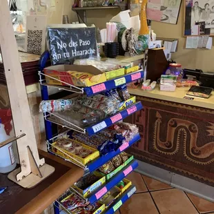 a display of mexican food