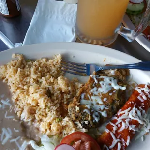 Chile relleno and enchilada plate
