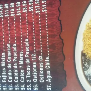 menu