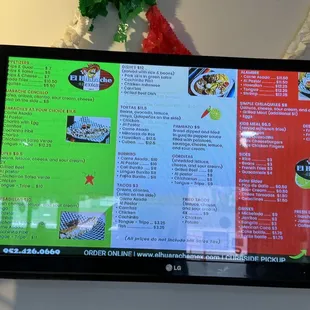 Digital menu
