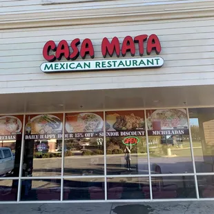 the front of the restaurant