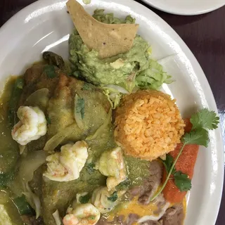 23. Chile Relleno with Shrimp on Top