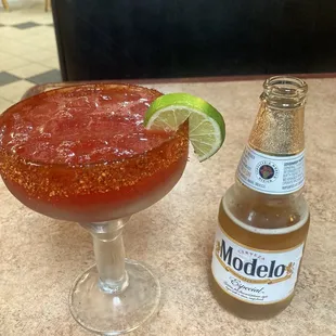 Strawberry Wine Margarita &amp; Modelo