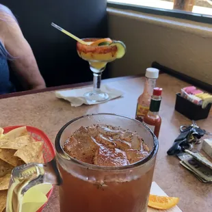 Michelada and mango margarita