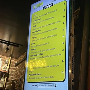 Updated menu