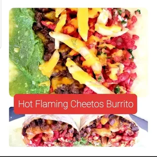 Hot Flaming Cheetos Burrito