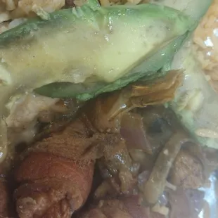 a close up of a plate of food