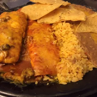 1. Two Cheese Enchilada Combo Plate