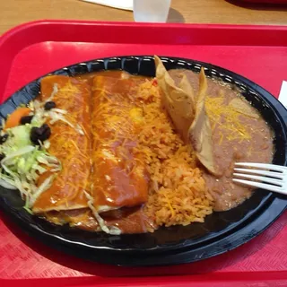 2. Two Beef Enchiladas Combo Plate