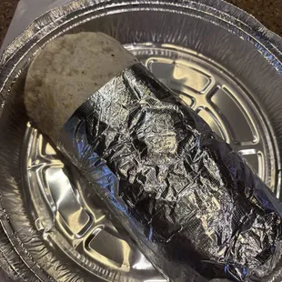 Fajita burrito with tempeh - huge portion!