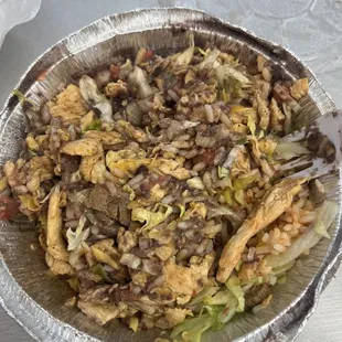 Rice and chicken bowl