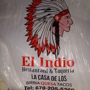 the front of the bag