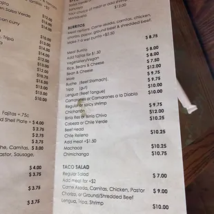 Dirty menu